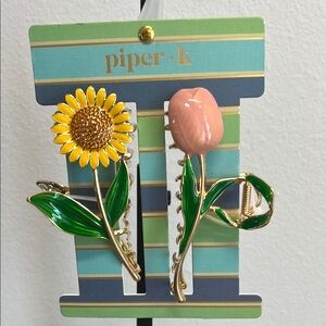 Piper K Floral Metal Hair clips 🌻🌷